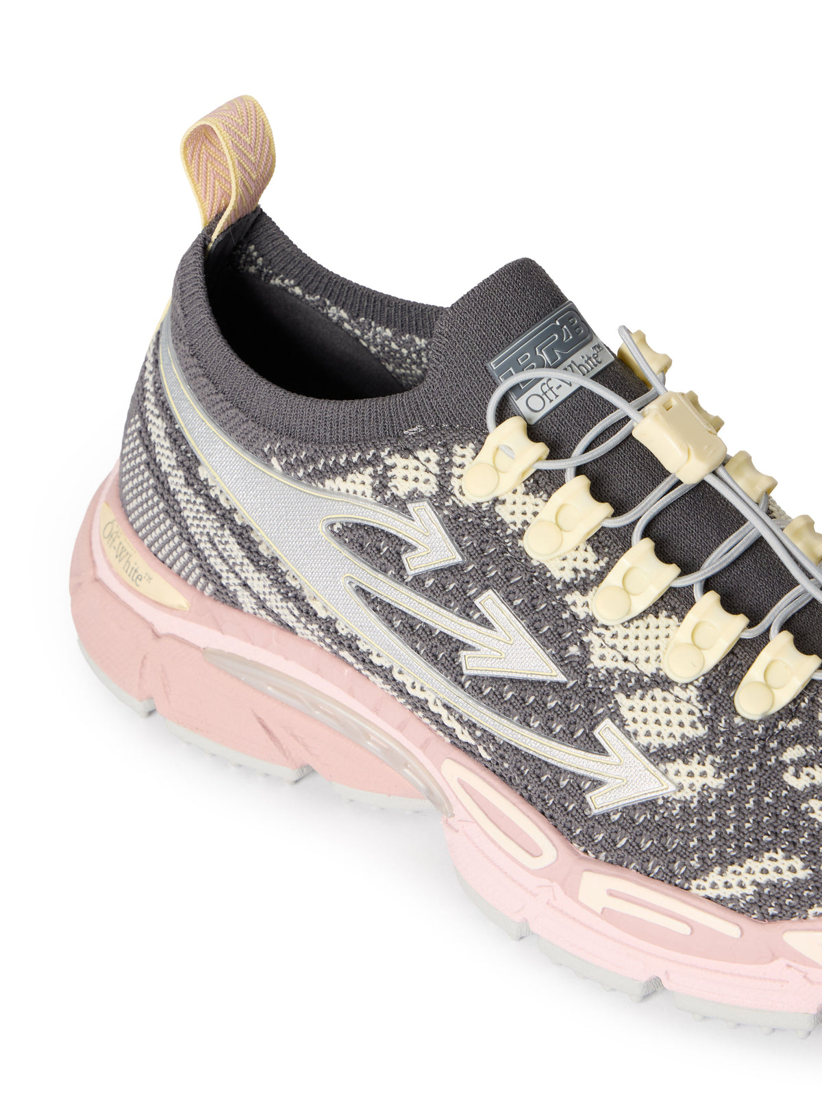 OFF-WHITE BE RIGHT BACK KNIT SNEAKERS DARK GREY - PINK — vista 6