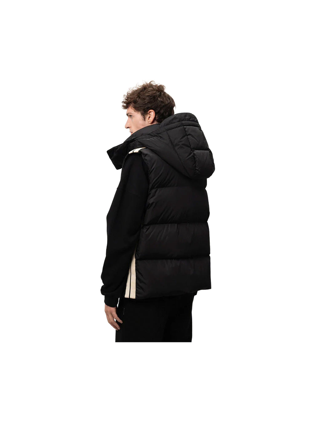 PALM ANGELS BLACK EMBROIDERED DOWN VEST