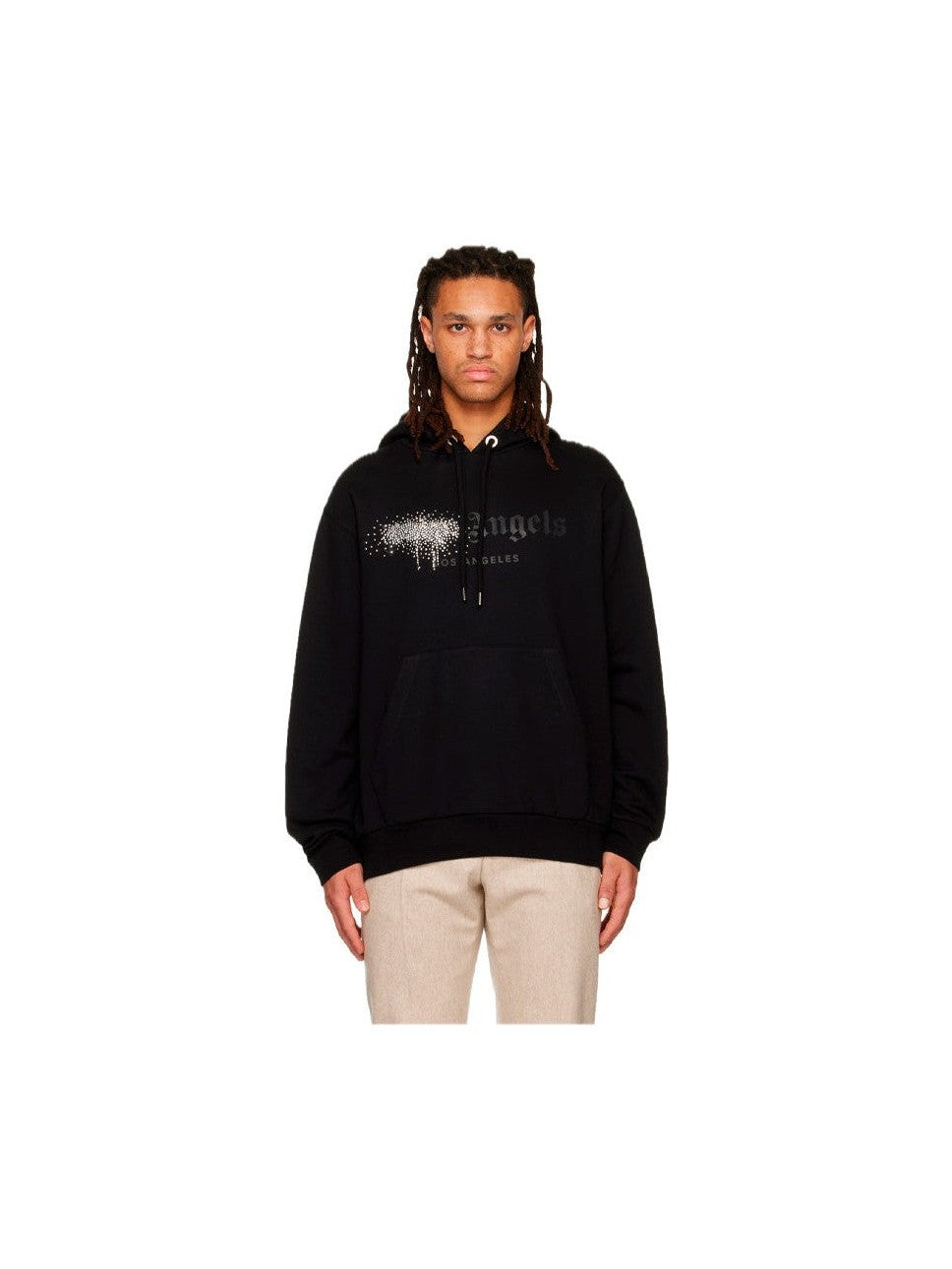 PALM ANGELS BLACK RHINESTONE SPRAYED HOODIE PALM ANGELS The Hype Company