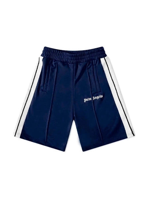 PALM ANGELS EMBROIDERED LOGO BLUE TRACK SHORT PALM ANGELS The Hype Company