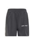 PALM ANGELS EMBROIDERED LOGO TRACK SHORT GREY PALM ANGELS The Hype Company