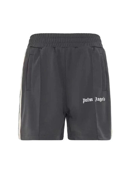PALM ANGELS EMBROIDERED LOGO TRACK SHORT GREY PALM ANGELS The Hype Company