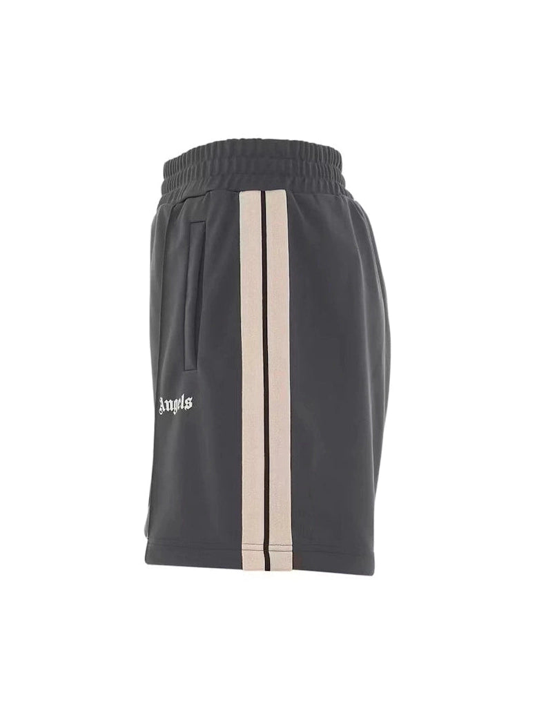 PALM ANGELS EMBROIDERED LOGO TRACK SHORT GREY PALM ANGELS The Hype Company