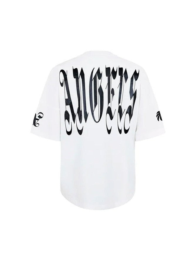 PALM ANGELS GOTHIC LOGO WHITE TEE PALM ANGELS The Hype Company