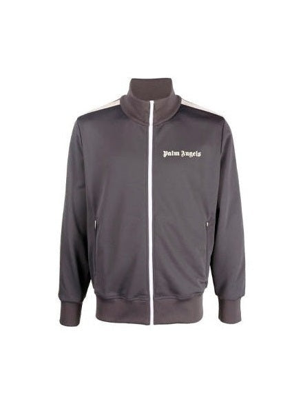 PALM ANGELS GREY STRIPED LOGO TRACK JACKET PALM ANGELS The Hype Company