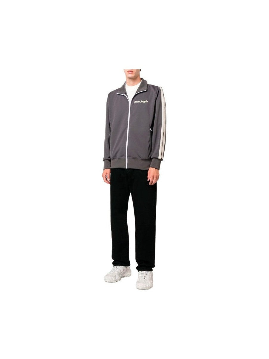 PALM ANGELS GREY STRIPED LOGO TRACK JACKET PALM ANGELS The Hype Company