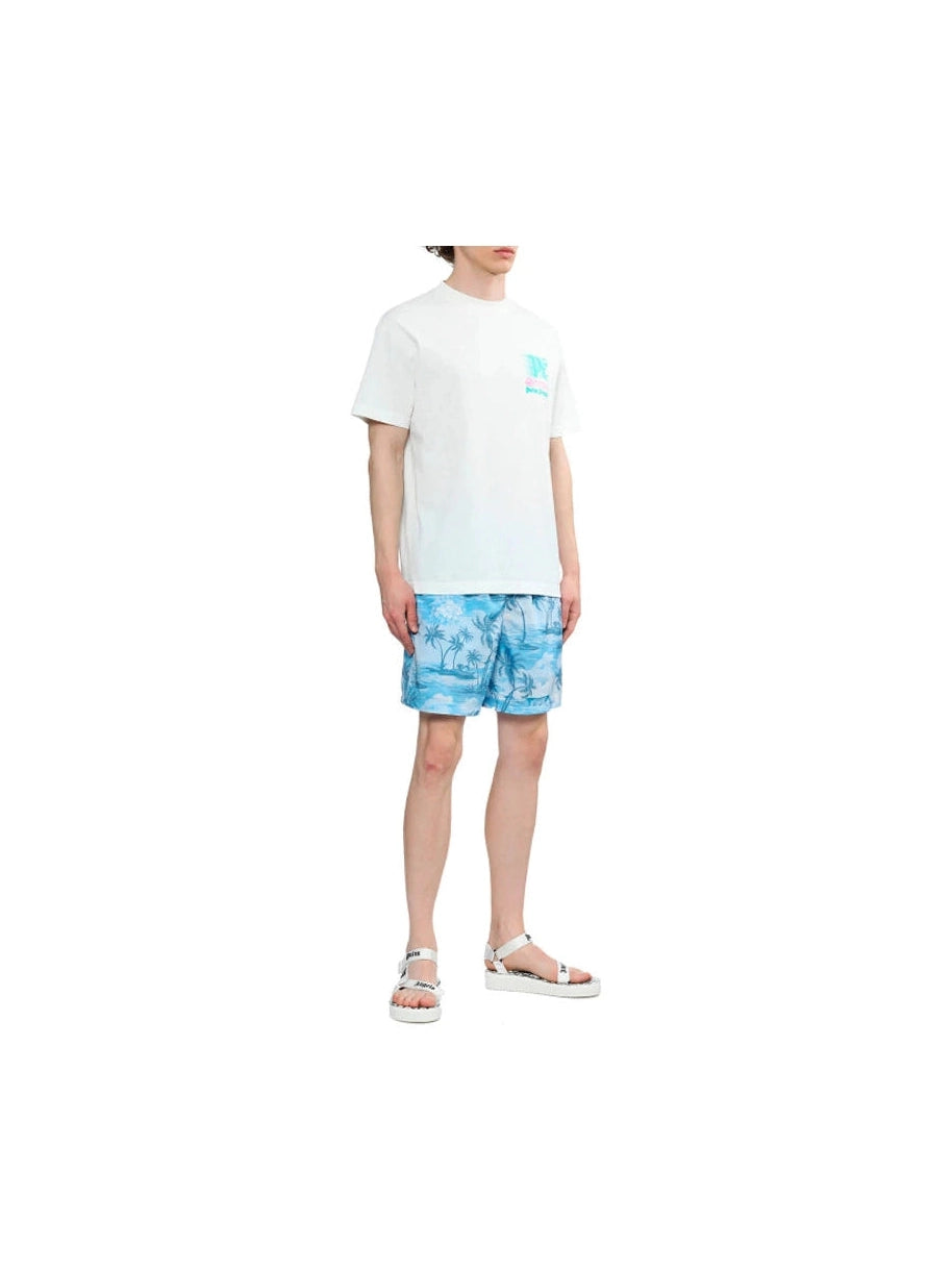 PALM ANGELS MONEYGRAM HAAS F1 MIAMI TEE WHITE MINT PALM ANGELS The Hype Company