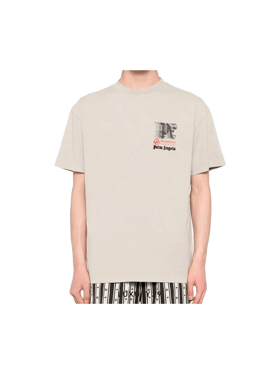 PALM ANGELS MONEYGRAM HAAS F1 TEAM TEE BEIGE BLACK PALM ANGELS The Hype Company