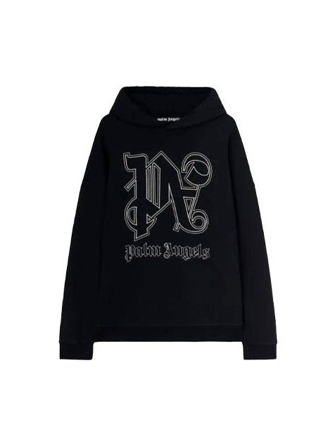 PALM ANGELS MONOGRAM STATEMENT HOODIE BLACK PALM ANGELS The Hype Company
