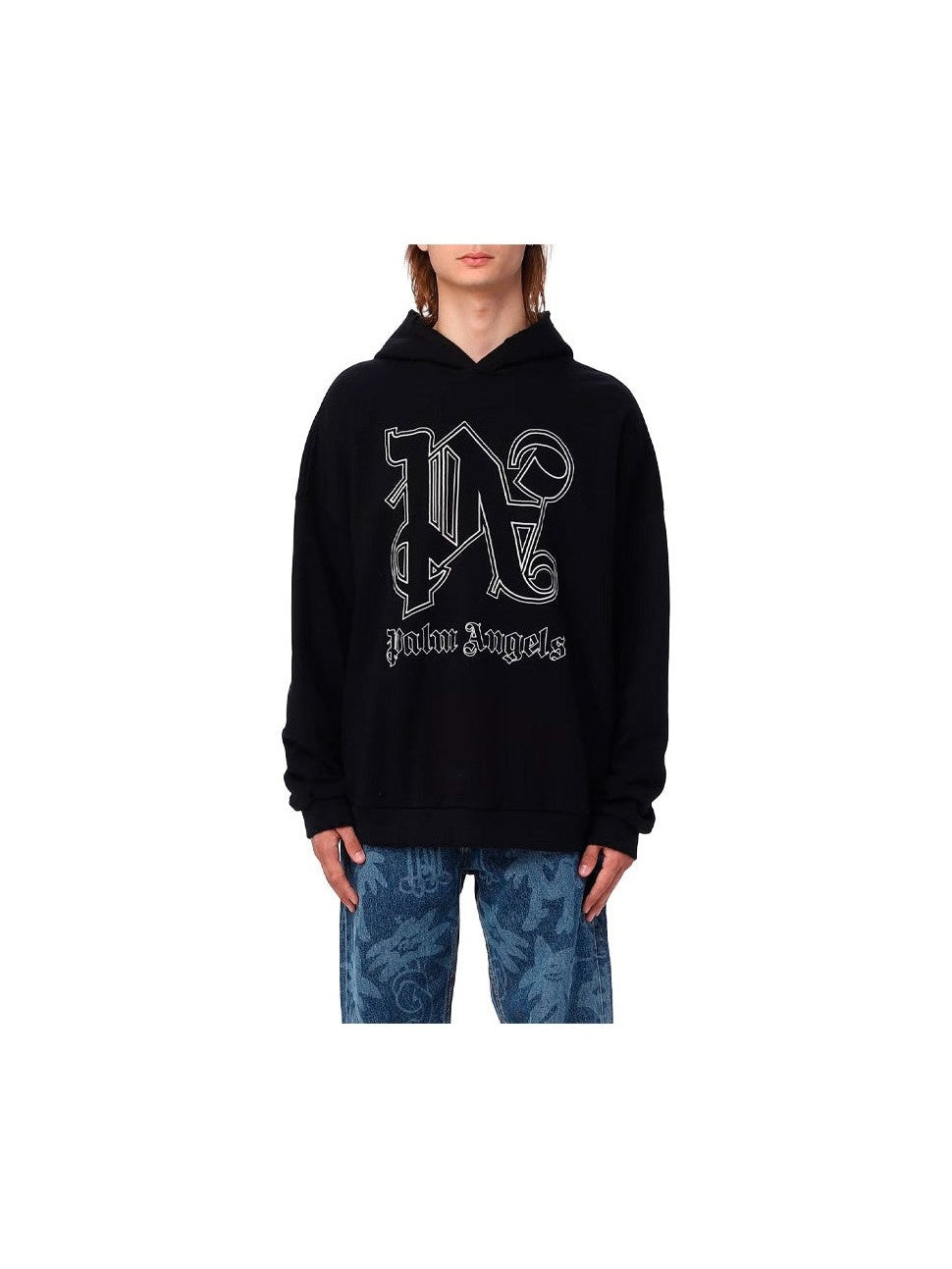 PALM ANGELS MONOGRAM STATEMENT HOODIE BLACK PALM ANGELS The Hype Company