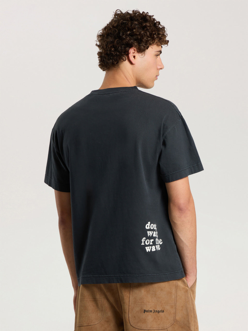 PALM ANGELS SURF BOY REGULAR T-SHIRT ANTHRACITE - BLACK — vista 5