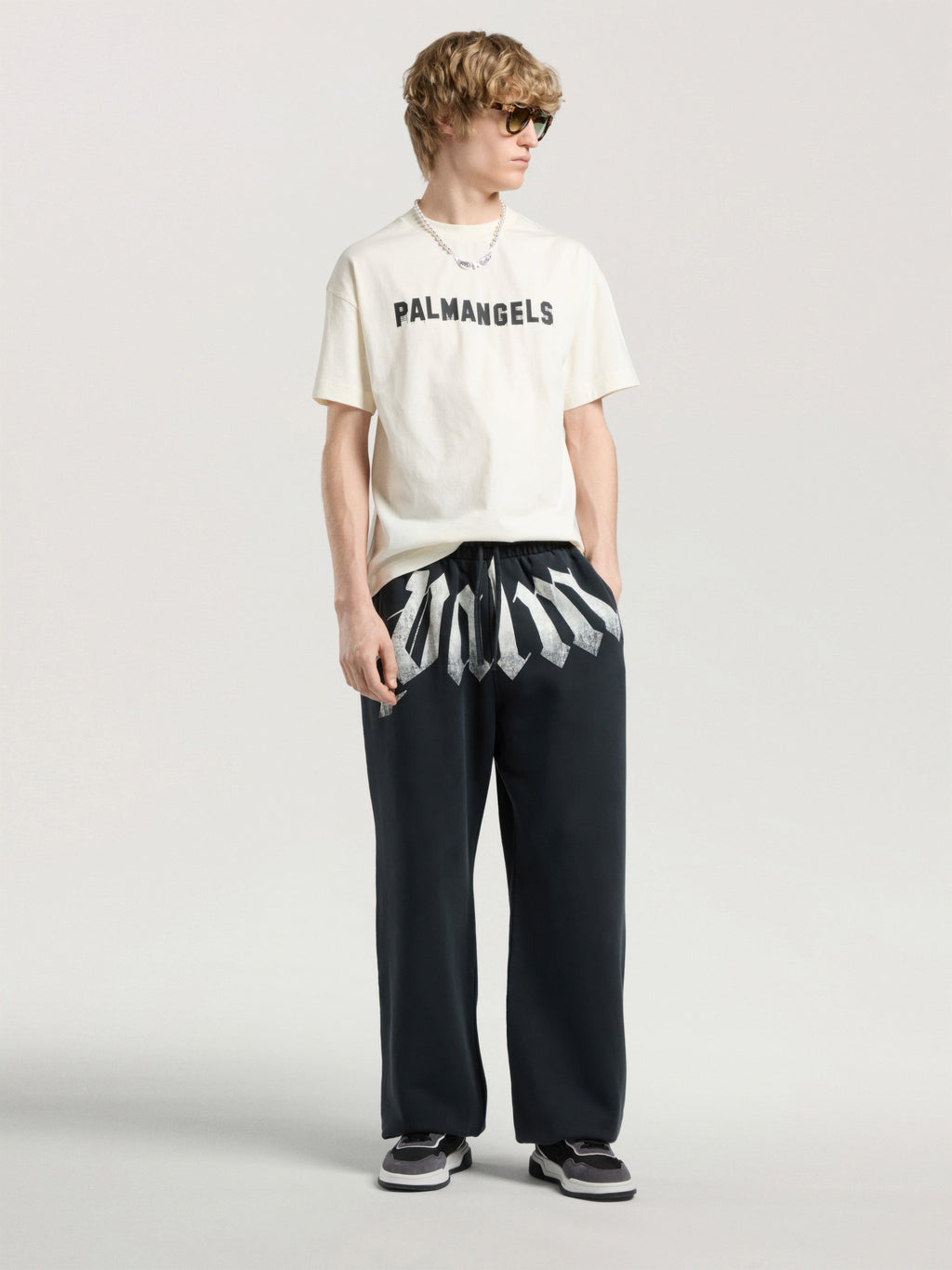 PALM ANGELS PALM HILLS REGULAR T-SHIRT OFF WHITE - BLACK — vista 2
