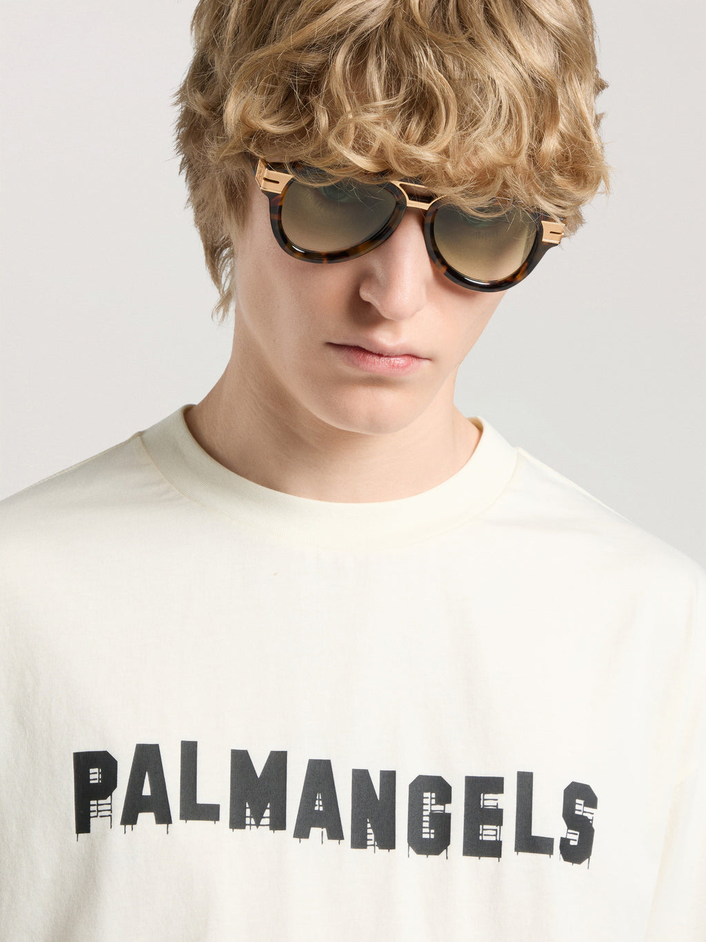 PALM ANGELS PALM HILLS REGULAR T-SHIRT OFF WHITE - BLACK — vista 6