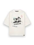 PALM ANGELS PALM LIFE LOOSE T-SHIRT OFF WHITE - BLACK