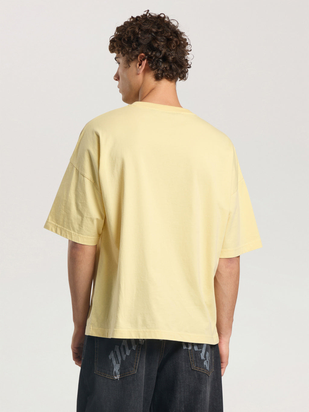 PALM ANGELS VINTAGE BOX LOGO LOOSE T-SHIRT LIGHT YELLOW - BROWN — vista 5