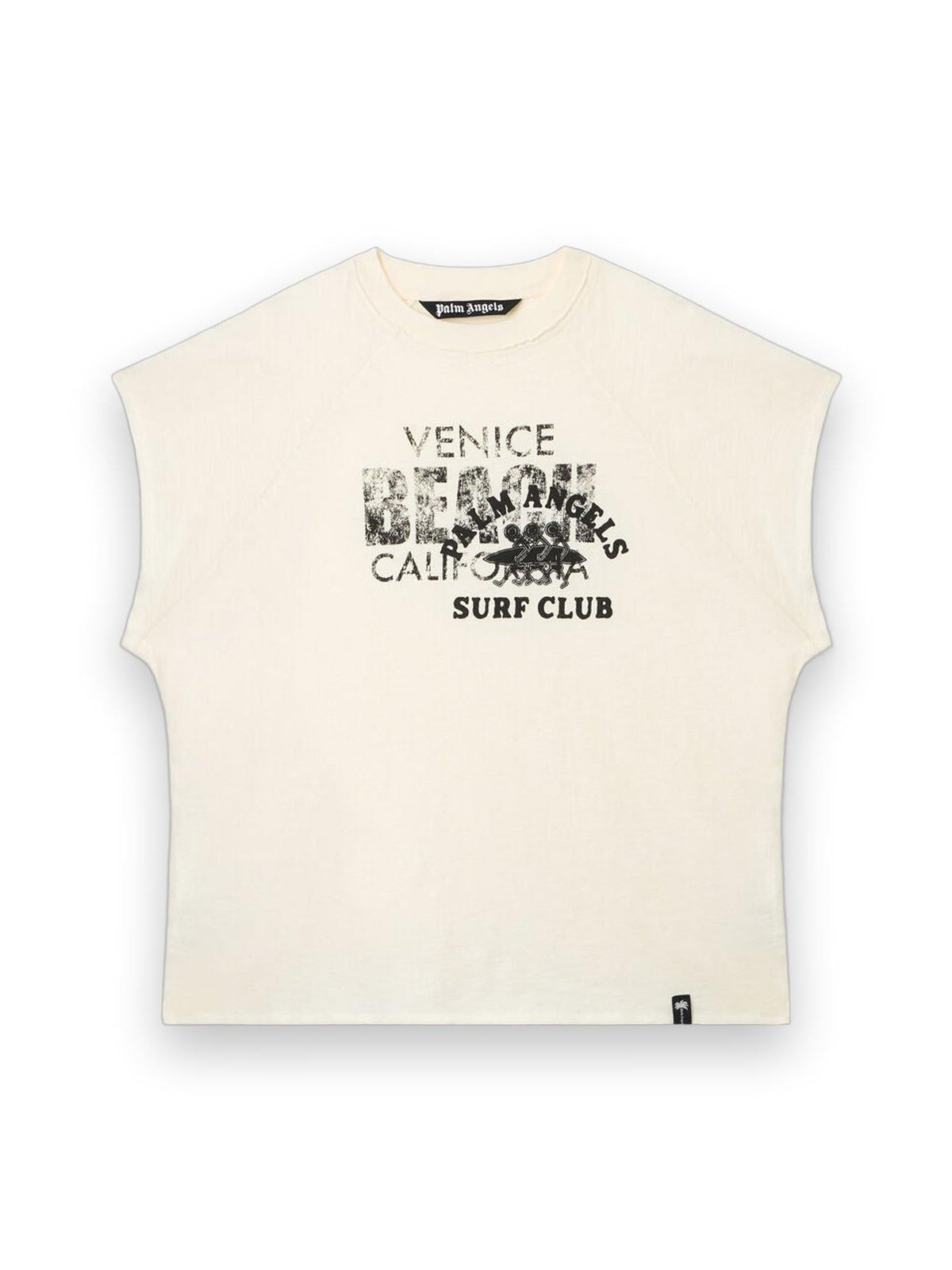 PALM ANGELS SURF CLUB REGULAR T-SHIRT OFF WHITE - BLACK
