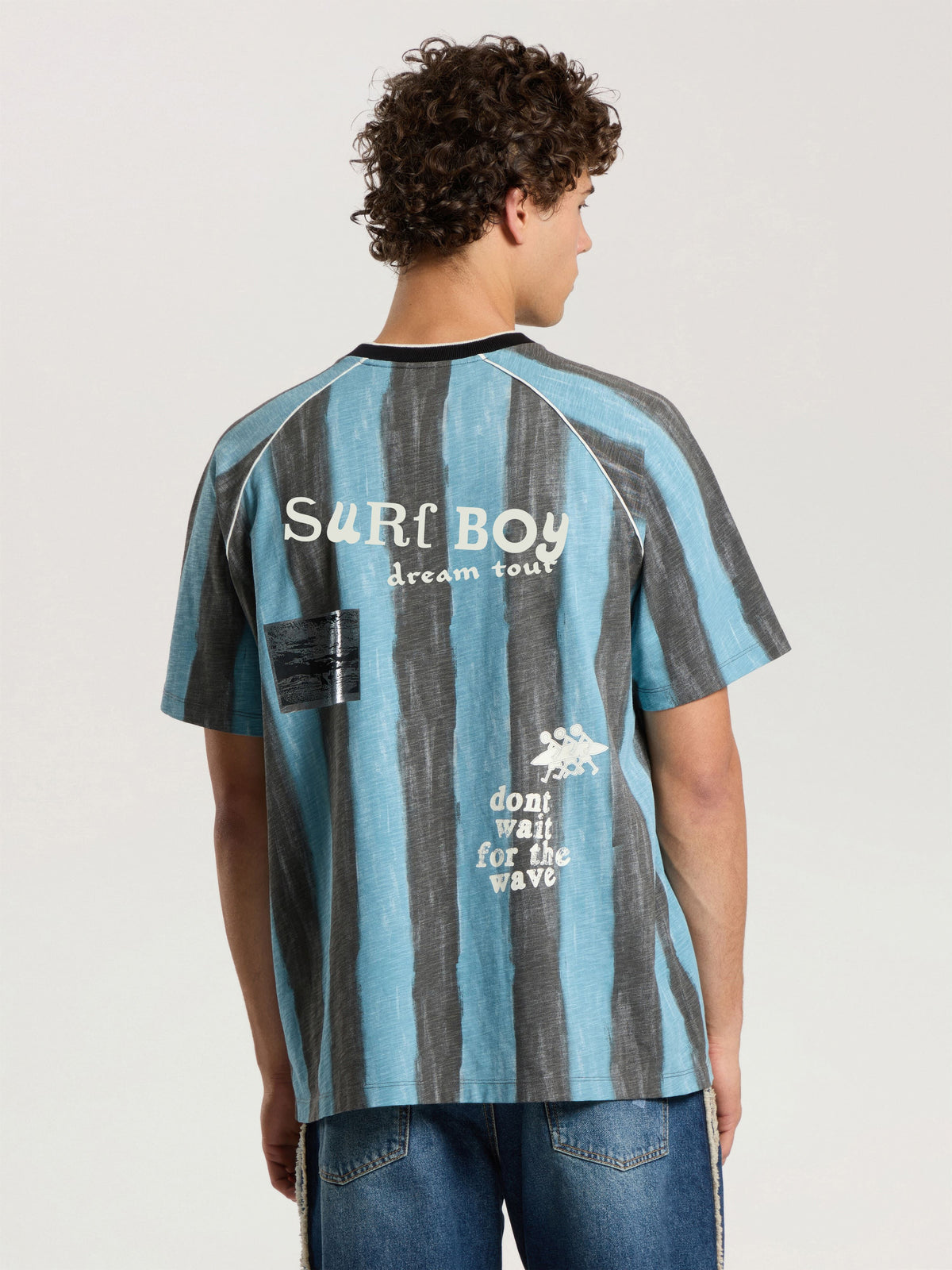 PALM ANGELS SOCCER CALI REGULAR T-SHIRT BLACK - BLUE — vista 5