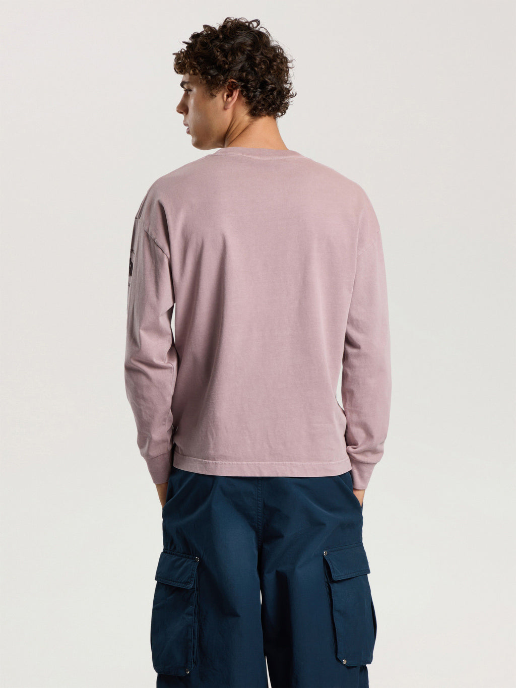 PALM ANGELS DEVIL HERALD LONG SLEEVE T-SHIRT MAUVE - BROWN — vista 4