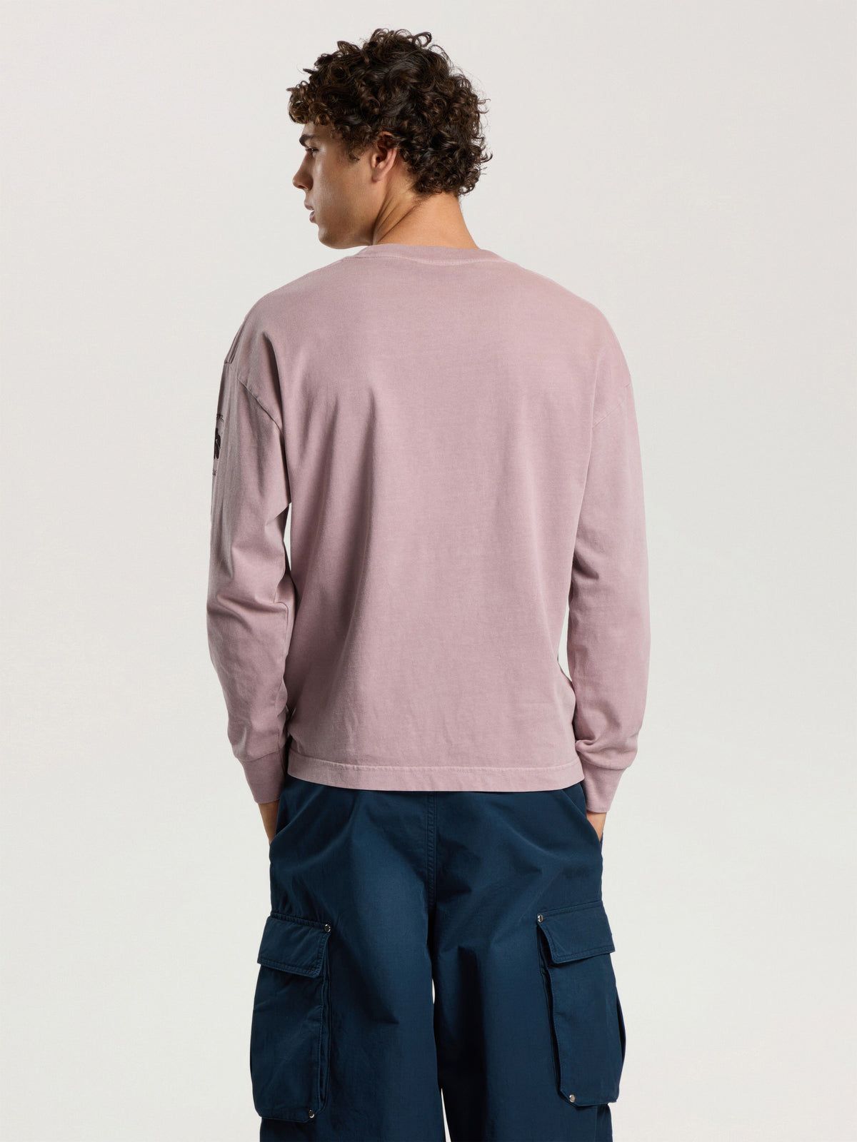 PALM ANGELS DEVIL HERALD LONG SLEEVE T-SHIRT MAUVE - BROWN — vista 4
