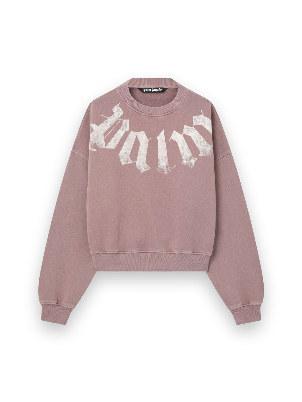 PALM ANGELS BIG NECK LOGO LOOSE SWEATSHIRT MAUVE - OFF WHITE