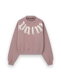 PALM ANGELS BIG NECK LOGO LOOSE SWEATSHIRT MAUVE - OFF WHITE