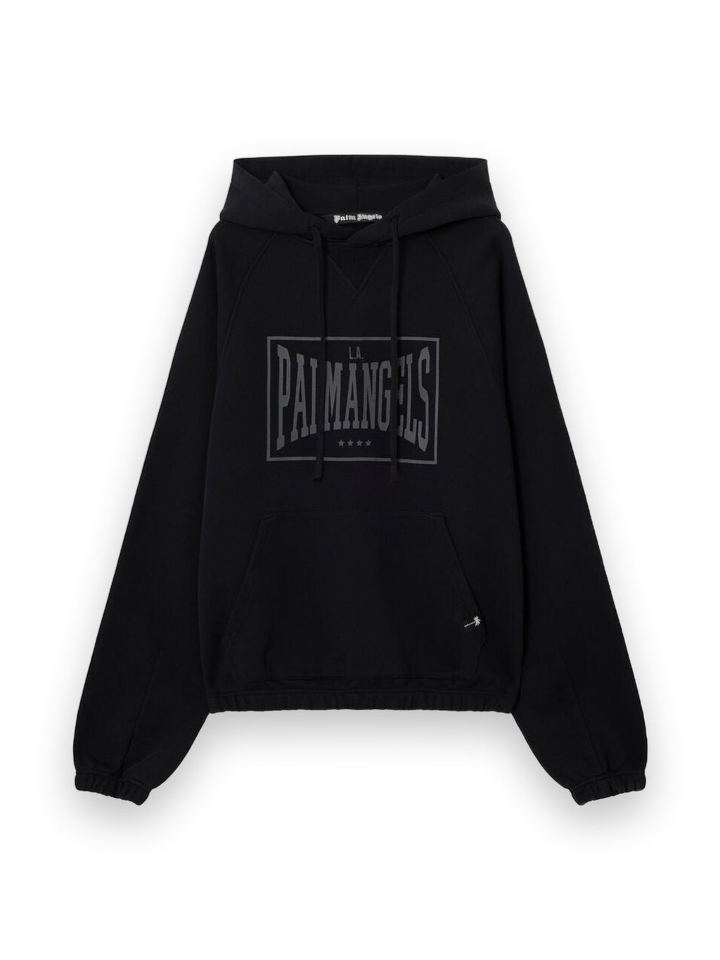 PALM ANGELS VINTAGE BOX LOGO LOOSE HOODIE BLACK - GREY