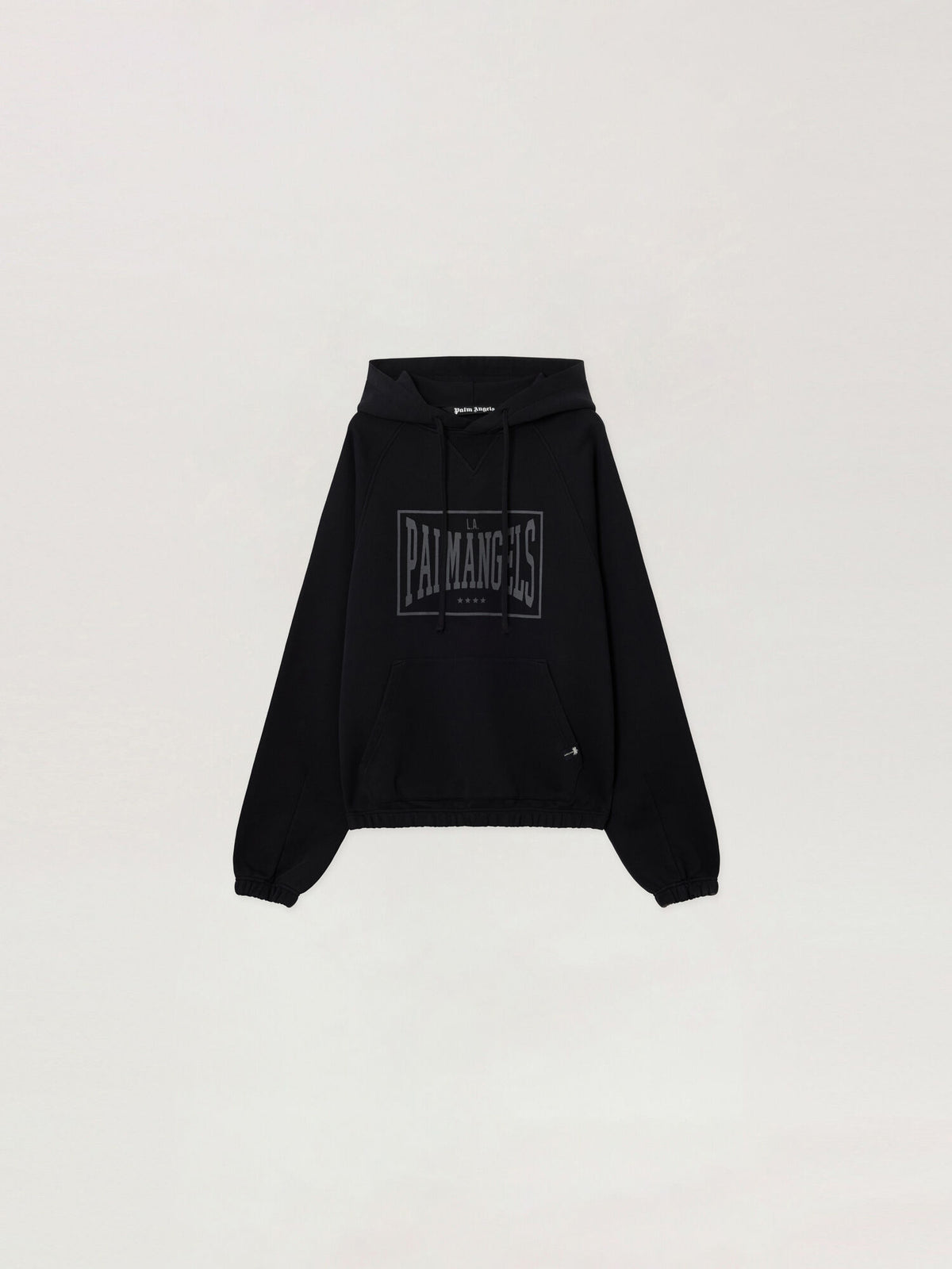 PALM ANGELS VINTAGE BOX LOGO LOOSE HOODIE BLACK - GREY