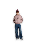 PALM ANGELS DEVIL HERALD LOOSE HOODIE MAUVE - BROWN