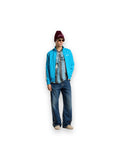 PALM ANGELS CLASSIC LOGO TRACK JACKET MEDIUM BLUE - OFF WHITE
