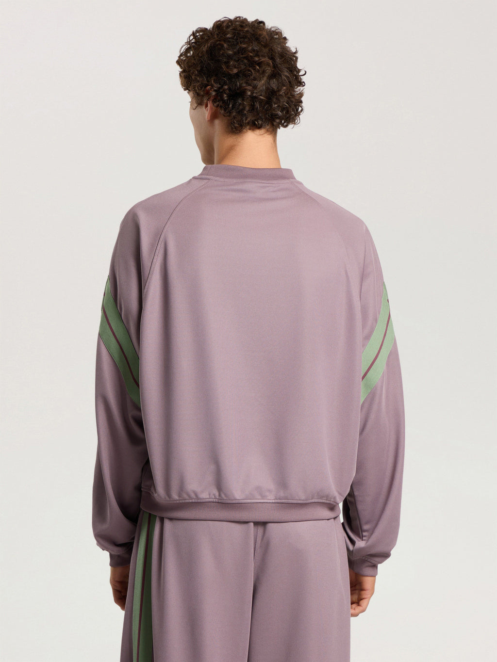 PALM ANGELS URBAN LOGO TRACK CREWNECK MAUVE - SAGE — vista 4