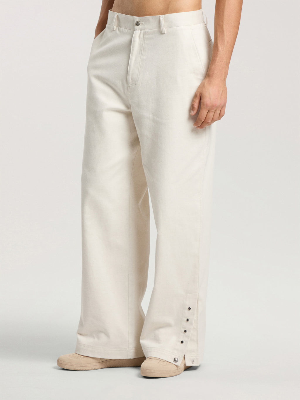 PALM ANGELS PALM TREE LOOSE TROUSERS OFF WHITE - SILVER — vista 4