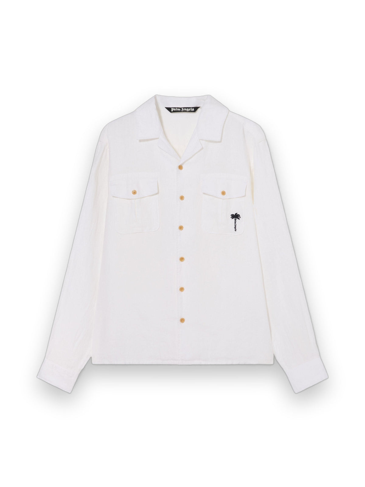 PALM ANGELS PALM TREE BOWLING SHIRT OFF WHITE - BLACK