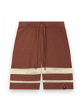 PALM ANGELS PALM TYPE LOOSE KNIT SHORTS BROWN - KAKI