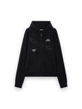PALM ANGELS SURFER DREAMS KNIT ZIP-UP HOODIE BLACK - OFF WHITE