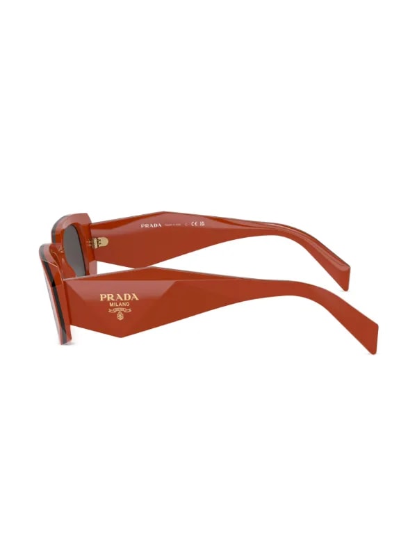 PRADA 17WS RECTANGLE-FRAME SUNGLASSES ORANGE BLACK