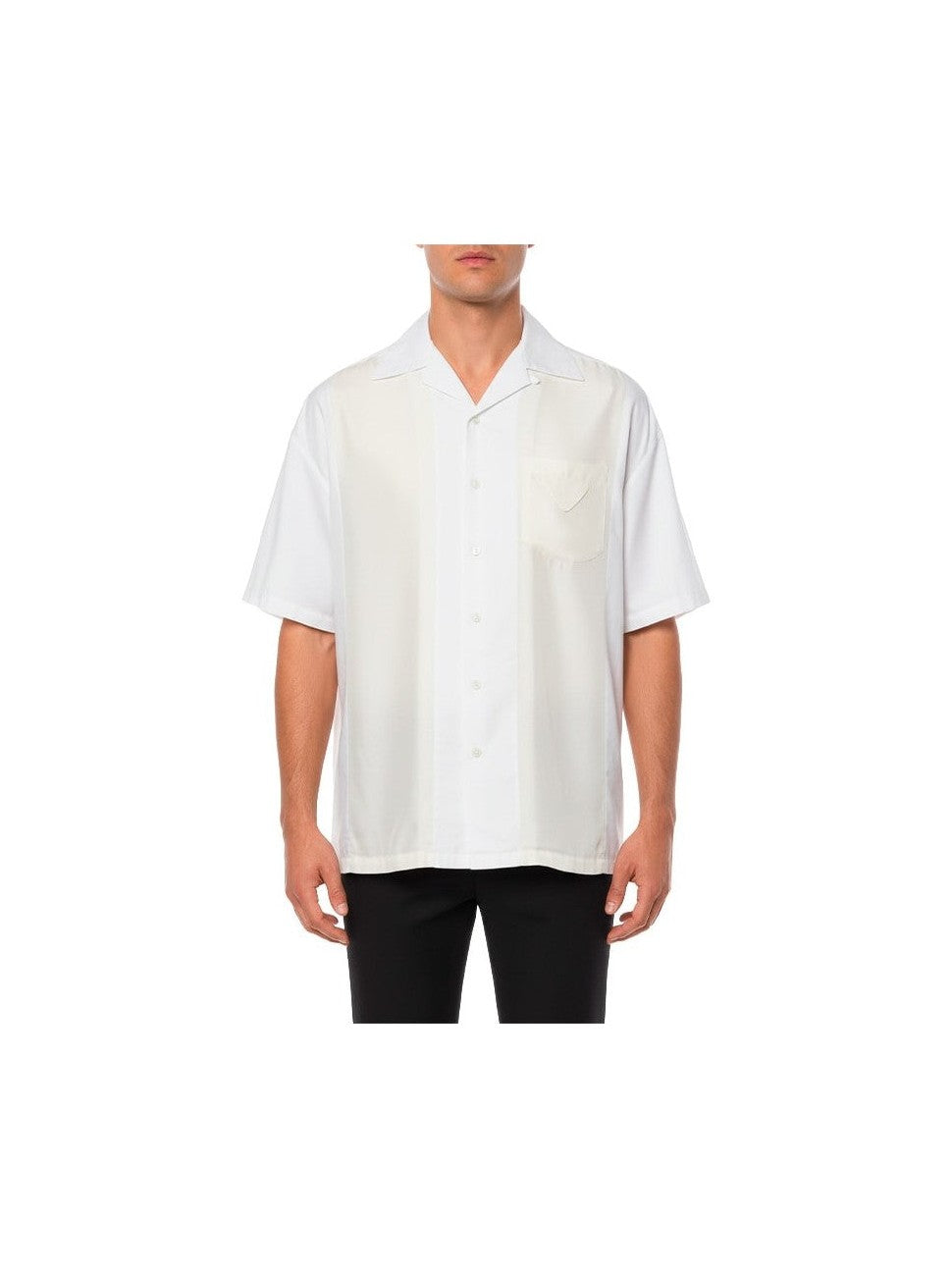 PRADA CAMP COLLAR SHIRT WHITE POCKET