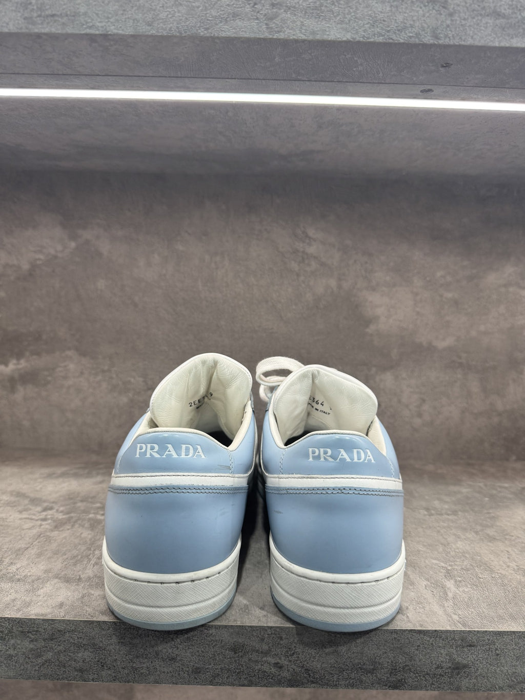 PRADA CLASSIC LOW LOGO LIGHT BLUE SNEAKERS