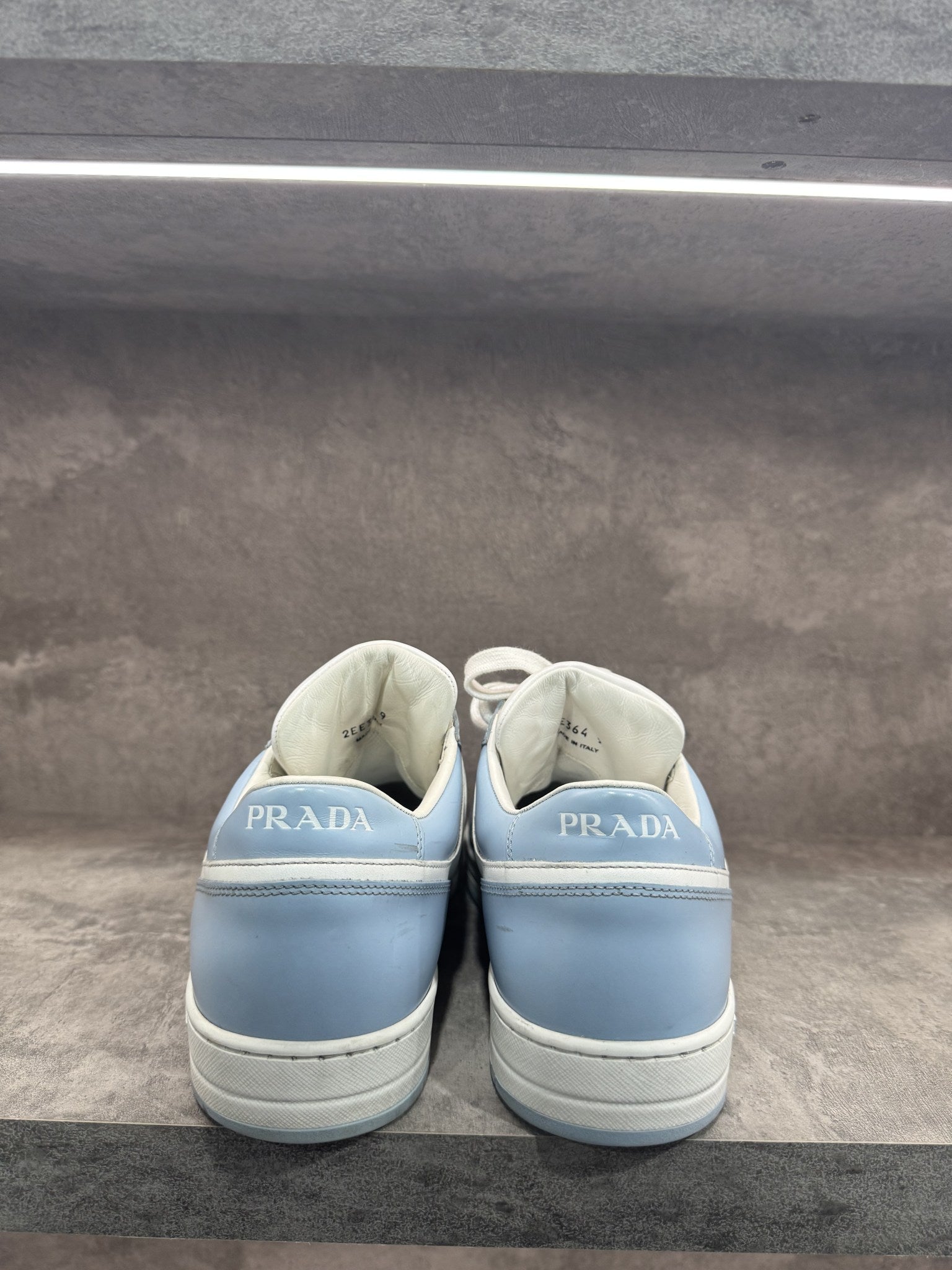 PRADA CLASSIC LOW LOGO LIGHT BLUE SNEAKERS