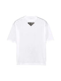 PRADA PLAQUE CRYSTALS WHITE TEE LOGO PRADA The Hype Company