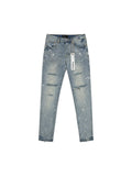 PURPLE BRAND P001 PAINT SPLATTER SLIM-FIT JEANS BLUE
