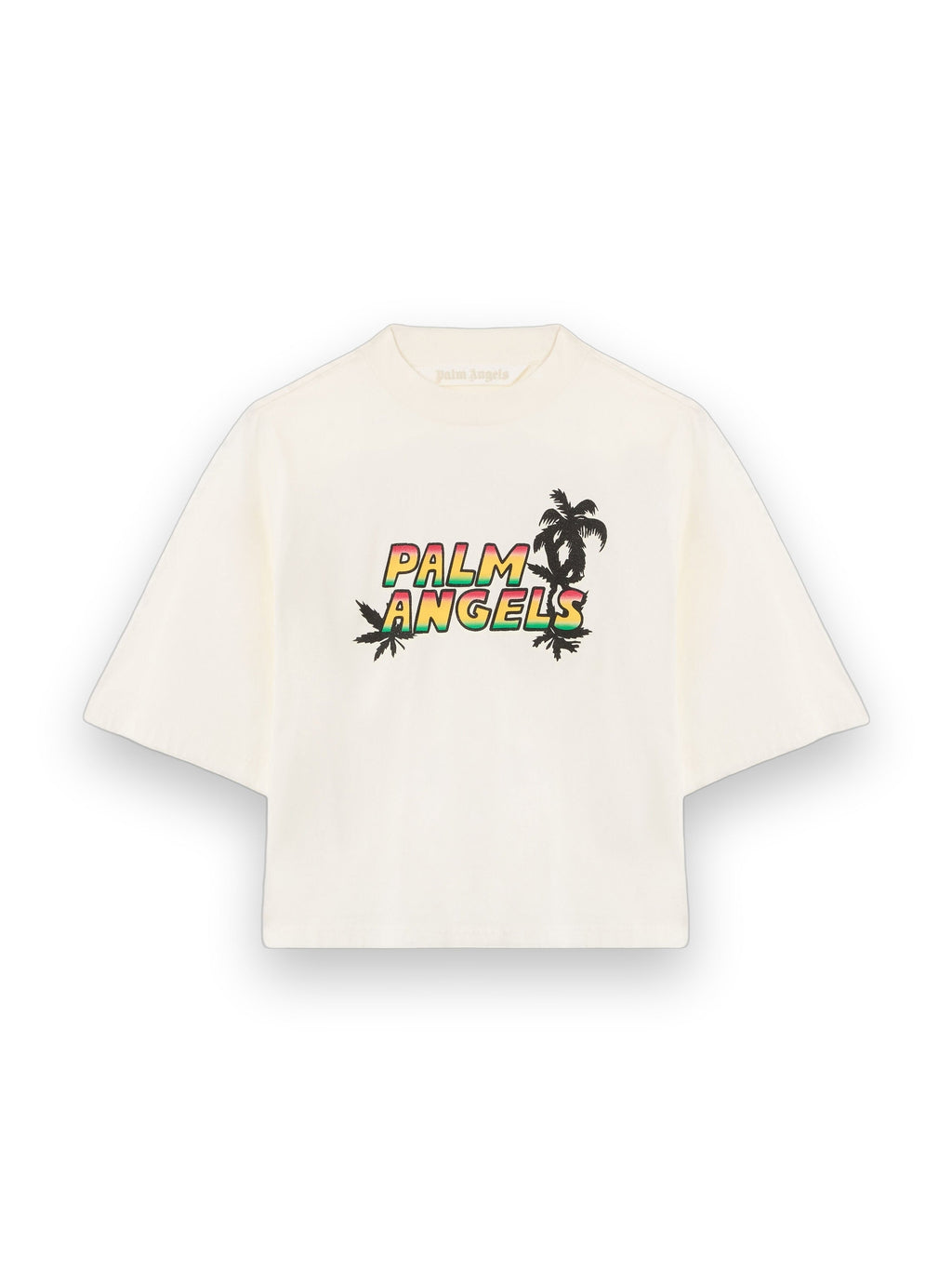 PALM ANGELS SUNSET GRAPHIC BOXY T-SHIRT OFF WHITE MULTICOLOR