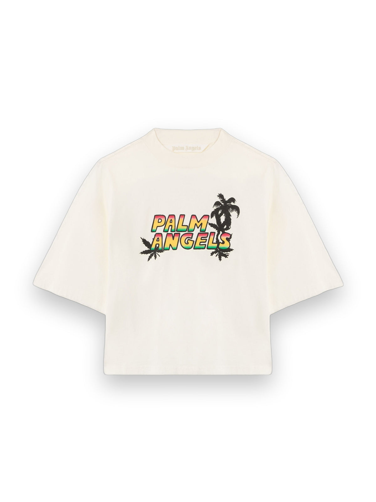 PALM ANGELS SUNSET GRAPHIC BOXY T-SHIRT OFF WHITE MULTICOLOR