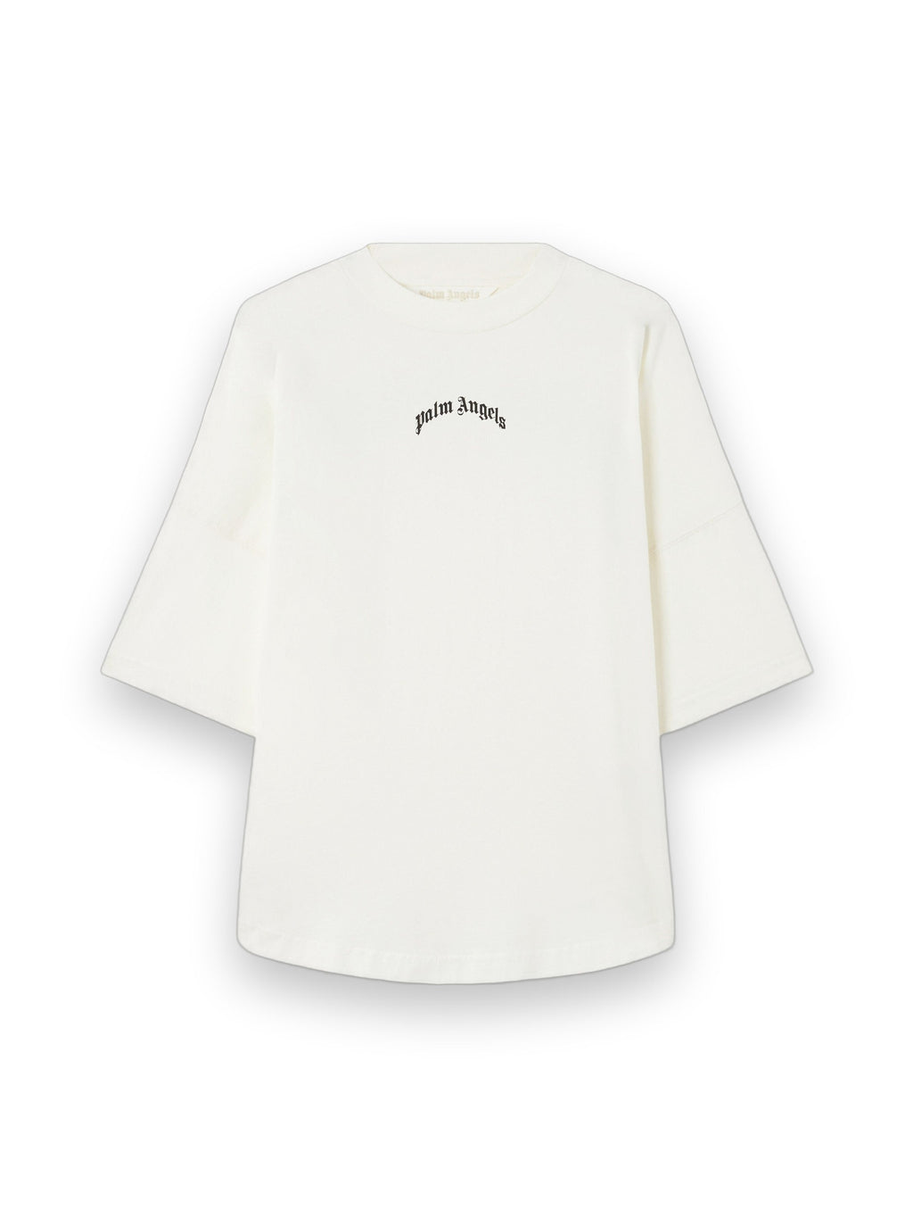 PALM ANGELS CURVED LOGO OVER T-SHIRT OFF WHITE BLACK