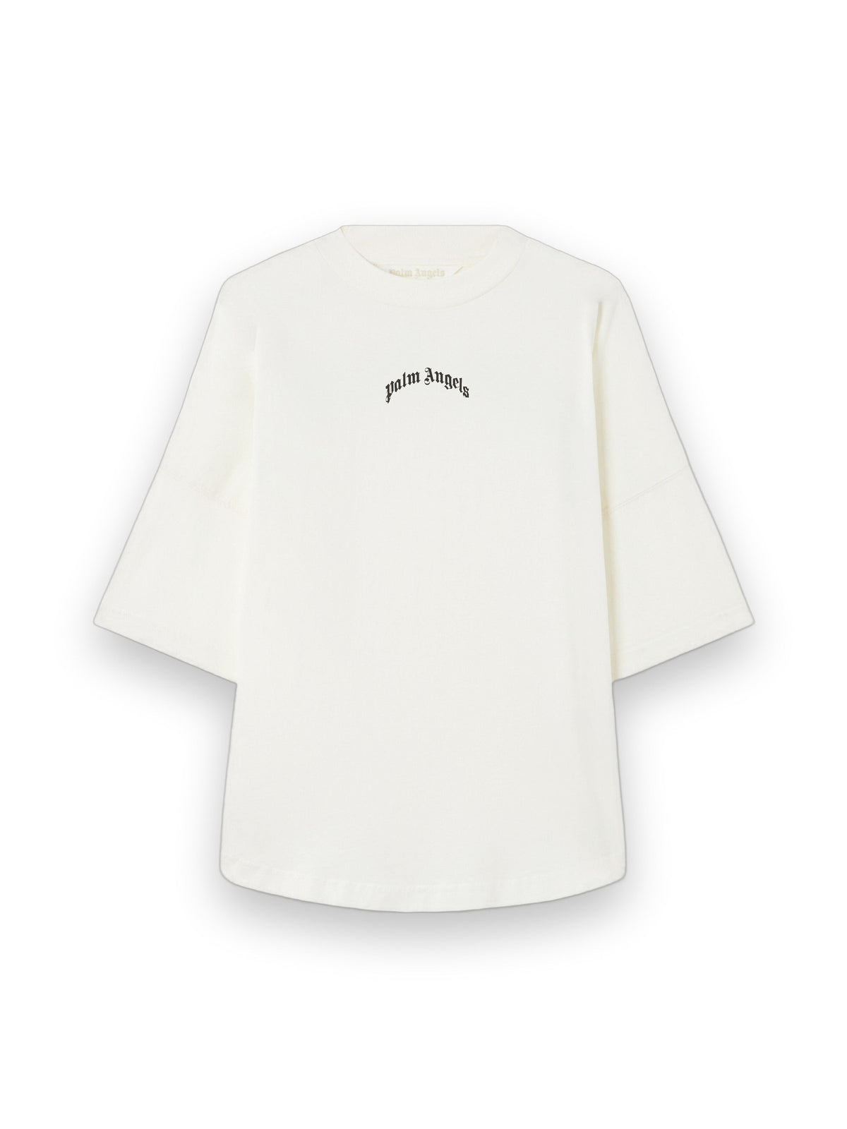 PALM ANGELS CURVED LOGO OVER T-SHIRT OFF WHITE BLACK