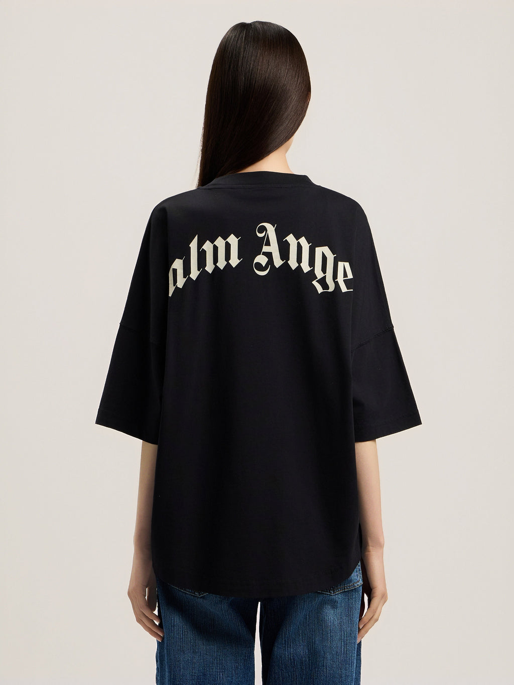 PALM ANGELS CURVED LOGO OVER T-SHIRT BLACK TOFU — vista 5