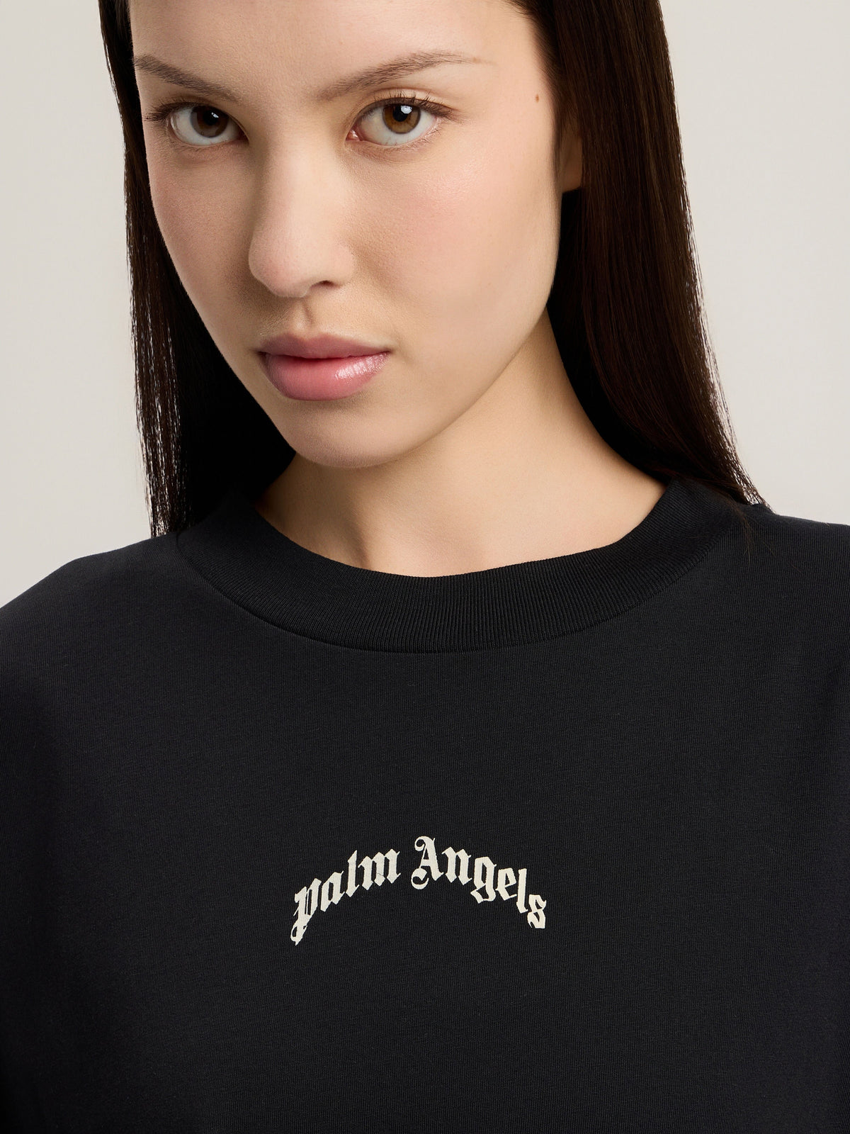PALM ANGELS CURVED LOGO OVER T-SHIRT BLACK TOFU — vista 6