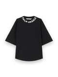 PALM ANGELS NECK LOGO OVER T-SHIRT BLACK OFF WHITE