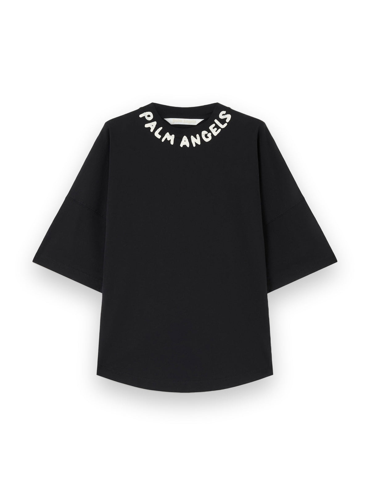 PALM ANGELS NECK LOGO OVER T-SHIRT BLACK OFF WHITE