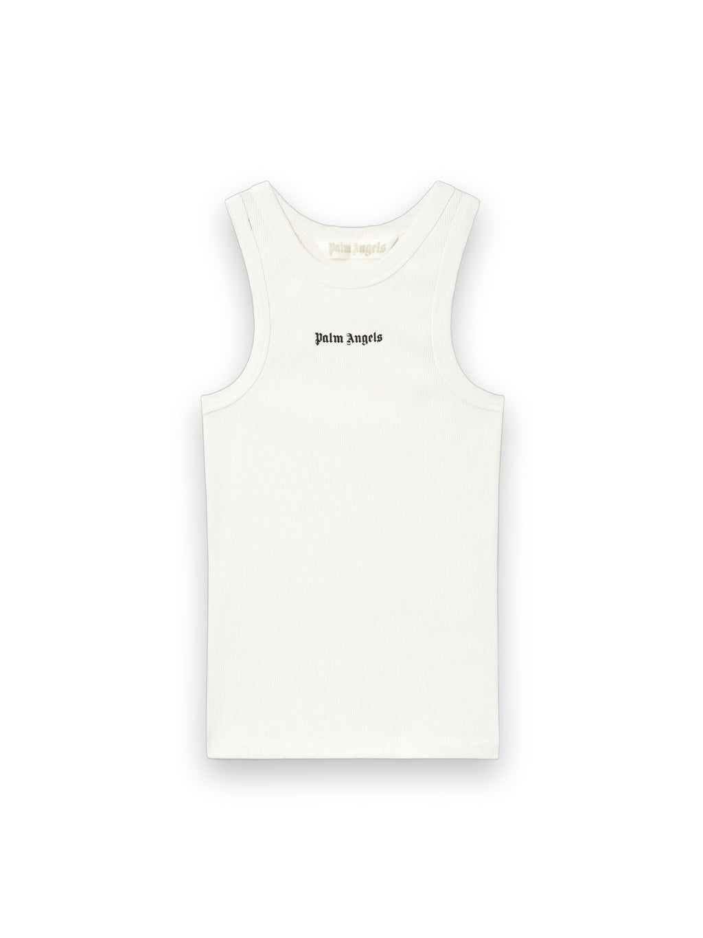 PALM ANGELS CLASSIC LOGO FITTED TANK TOP OFF WHITE BLACK