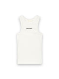 PALM ANGELS CLASSIC LOGO FITTED TANK TOP OFF WHITE BLACK